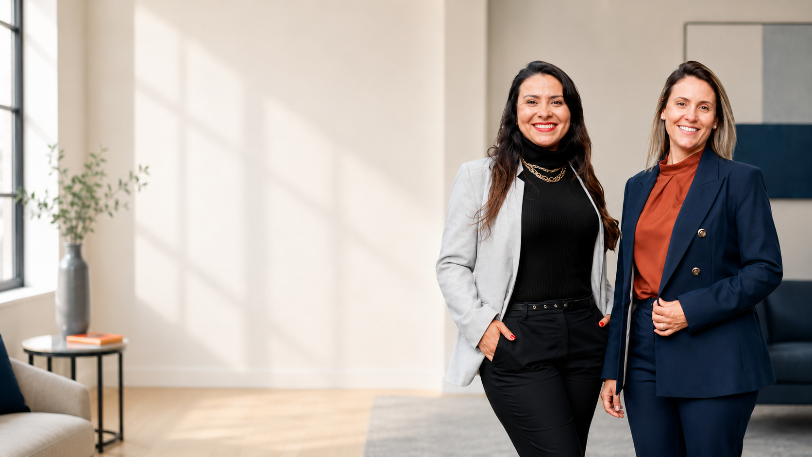 Marielle and Carol, founders of ThriveUp Career, in their office